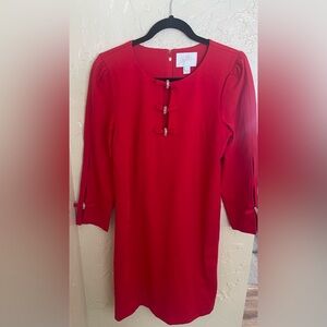 NWOT Lilly Pulitzer Leyland 3/4 Sleeve Red Shift Dress